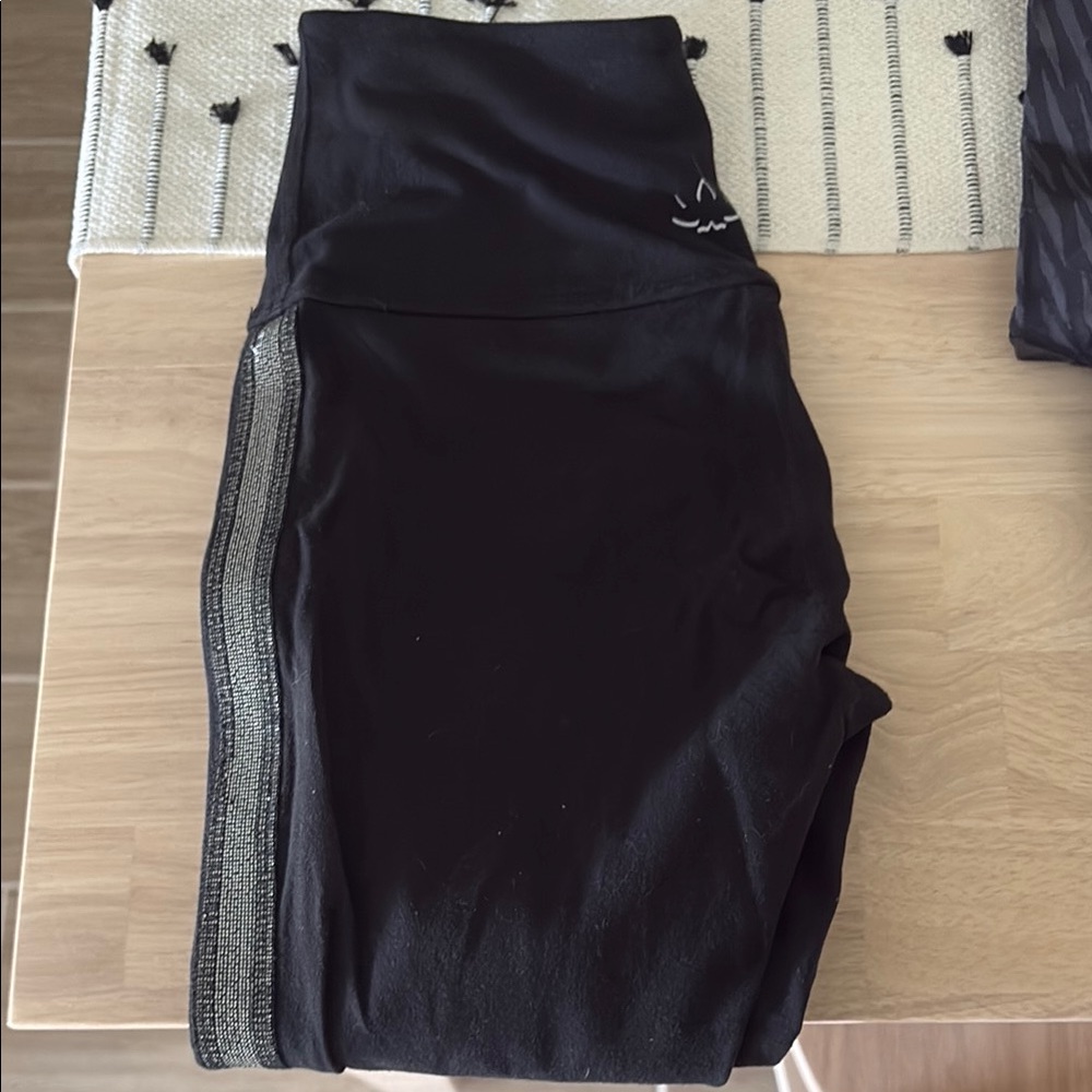 Beyond Yoga Black Leggings with Silver Accents